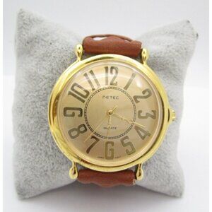 Women Netec Quartz Big Analog 42mm Round Watch (I41) "New Battery"